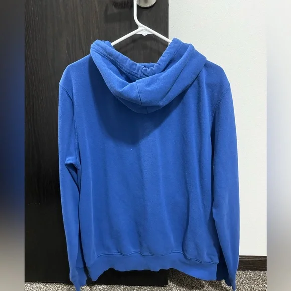 The North Face Men's Royal Blue Hoodie with Yellow Logo - Picture 3 of 3